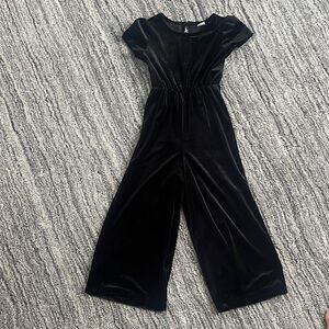 GAP Girls Black Velvet Wide Leg Jumpsuit